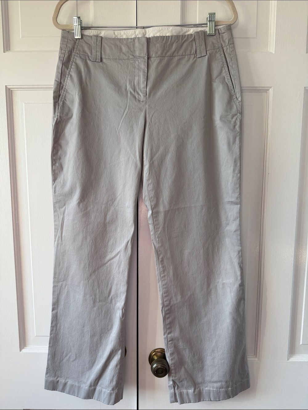 LOFT Gray Taupe Cotton Bootleg Cotton Pants Marisa Style Size 8